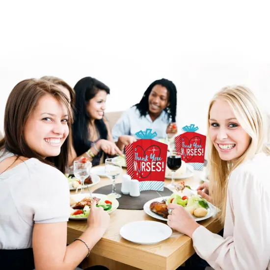 Big Dot of Happiness Thank You Nurses - Table Decorations - Nurse Appreciation Week Fold and Flare Centerpieces - 10 Count {7}