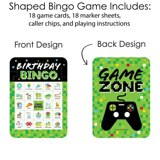 Big Dot of Happiness Game Zone - Picture Bingo Cards and Markers - Pixel Video Game Party or Birthday Party Bingo Game - Set of 18 {4}