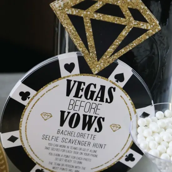 Big Dot of Happiness Vegas Before Vows - Selfie Scavenger Hunt - Las Vegas Bridal Shower or Bachelorette Party Game - Set of 12 {6}