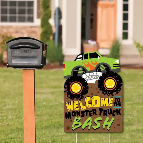 Big Dot of Happiness Smash and Crash - Monster Truck - Party Decorations - Boy Birthday Party Welcome Yard Sign {3}