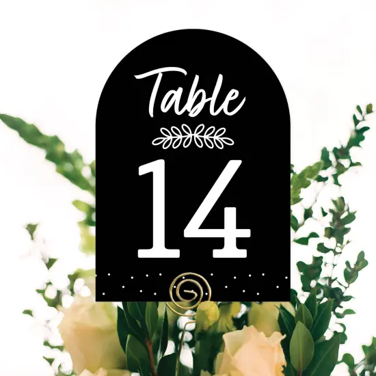 Big Dot of Happiness Mr. and Mrs. - Black and White Wedding or Bridal Shower Double-Sided 5 x 7 inches Cards - Table Numbers - 1-20 {6}