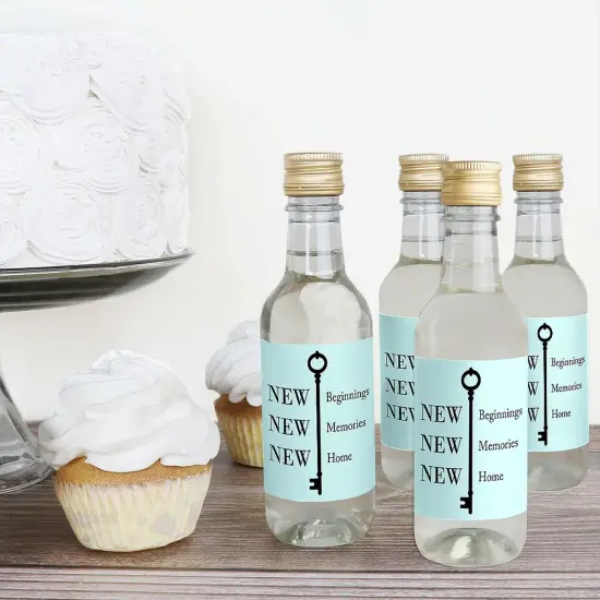 Big Dot of Happiness Home Sweet Home - Mini Wine and Champagne Bottle Label Stickers - Housewarming Party Favor Gift for Women and Men - Set of 16 {4}