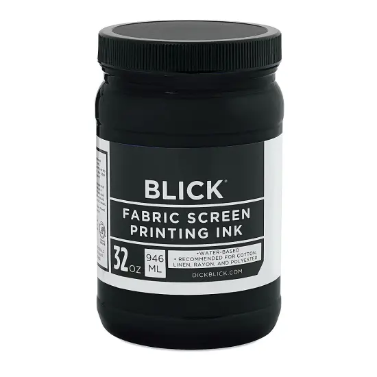 Blick Water-Base Acrylic Textile Screen Printing Ink - Black, Quart {1}