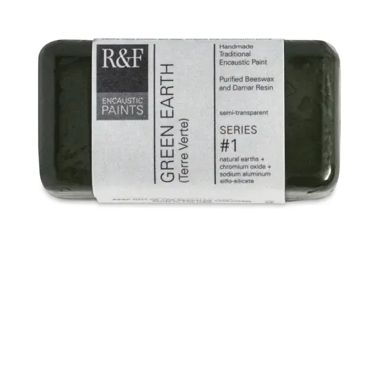 R&F Encaustic Paint Block - Green Earth, 40 ml block {2}