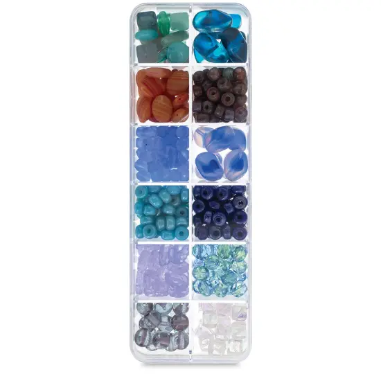 John Bead Czech Glass Bead Box Mix - Santorini Coast 2 {1}
