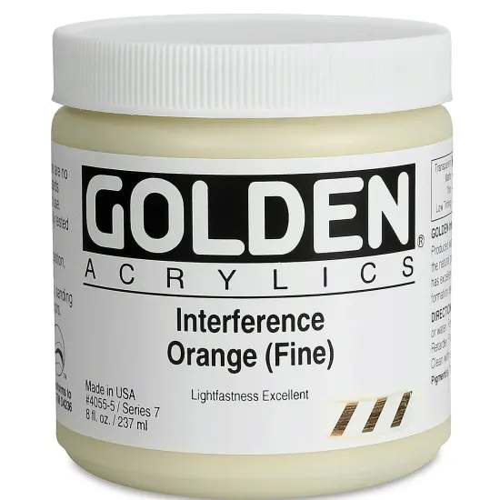 Golden Heavy Body Artist Acrylics - Interference Orange (Fine), 8 oz Jar {1}