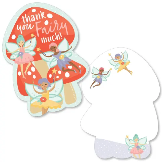 Big Dot of Happiness Let's Be Fairies - Shaped Thank You Cards - Fairy Garden Birthday Party Thank You Note Cards with Envelopes - Set of 12 {1}