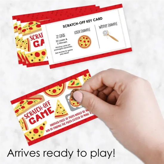 Big Dot of Happiness Pizza Party Time - Baby Shower or Birthday Party Game Scratch Off Cards - 22 Count {3}