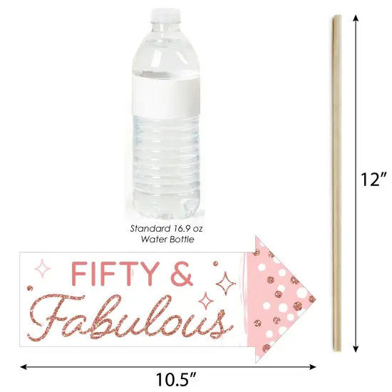 Big Dot of Happiness Funny 50th Pink Rose Gold Birthday - Happy Birthday Party Photo Booth Props Kit - 10 Piece {4}