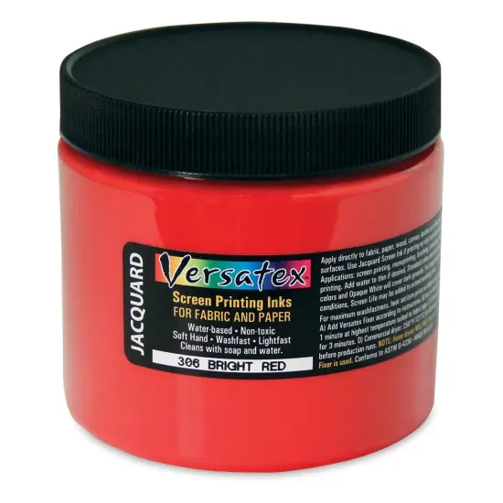 Jacquard Versatex Screen Printing Ink - Bright Red, 16 oz jar {1}