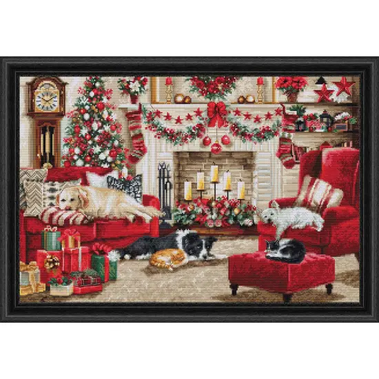 Luca-S Waiting for Santa Kit & Frame Counted Cross-Stitch Multi {1}