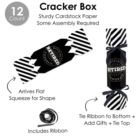 Big Dot of Happiness Happy Retirement - No Snap Retirement Party Table Favors - DIY Cracker Boxes - Set of 12 {6}