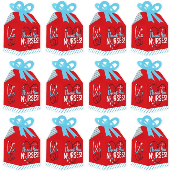 Thank You Nurses - Square Favor Gift Boxes - Nurse Appreciation Week Bow Boxes - Set of 12 {6}