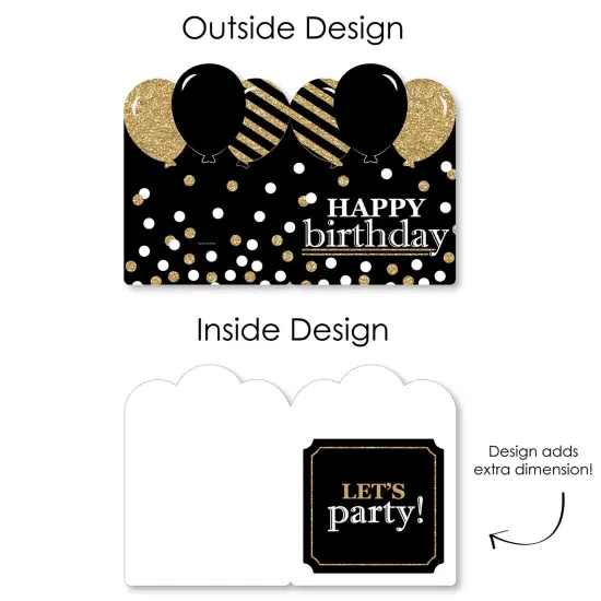 Big Dot of Happiness Adult Happy Birthday - Gold - Happy Birthday Giant Greeting Card - Big Shaped Jumborific Card {7}