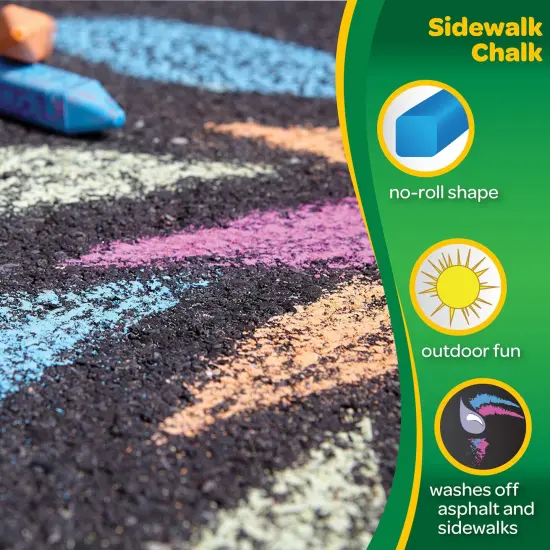Crayola Washable Sidewalk Chalk-Assorted Colors 48/Pkg {3}