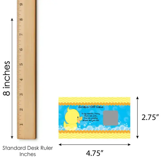 Big Dot of Happiness Ducky Duck - Baby Shower or Birthday Party Game Scratch Off Cards - 22 Count {7}