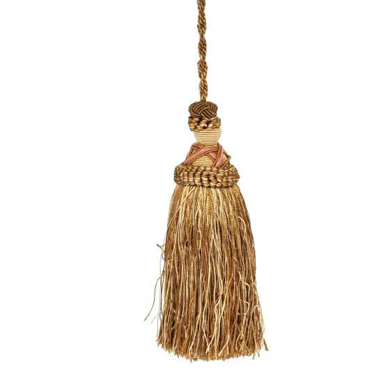 Belagio Tassel, 7” Length with 5.5” Cord, Milante Collection, Sable/Olive Green {1}