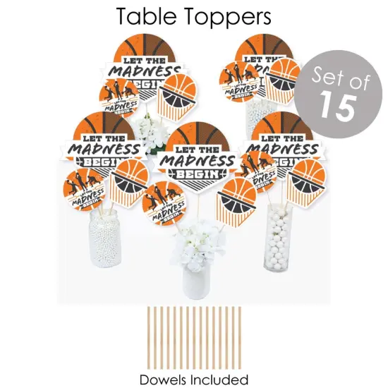 Big Dot of Happiness Basketball - Let The Madness Begin - College Basketball Party Supplies - Banner Decoration Kit - Fundle Bundle {7}