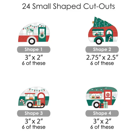 Big Dot of Happiness Camper Christmas - Red and Green Holiday Party DIY Decorations - Clothespin Garland Banner - 44 Pieces {7}