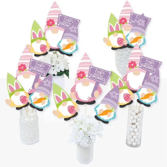 Big Dot of Happiness Easter Gnomes - Spring Bunny Party Centerpiece Sticks - Table Toppers - Set of 15 {3}