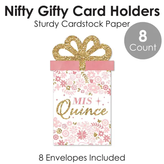 Big Dot of Happiness Mis Quince Anos - Quinceanera Sweet 15 Birthday Party Money and Gift Card Sleeves - Nifty Gifty Card Holders - Set of 8 {6}