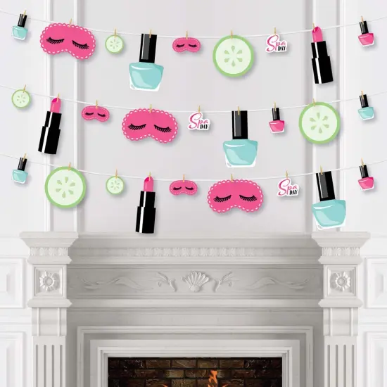 Big Dot of Happiness Spa Day - Girls Makeup Party DIY Decorations - Clothespin Garland Banner - 44 Pieces {4}