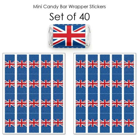 Big Dot of Happiness Cheerio, London - Mini Candy Bar Wrapper Stickers - British UK Party Small Favors - 40 Count {4}