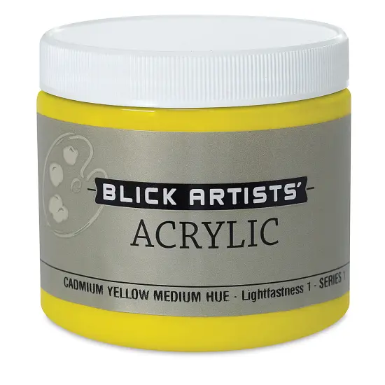Blick Artists' Acrylic - Cadmium Yellow Medium Hue, 16 oz jar {2}