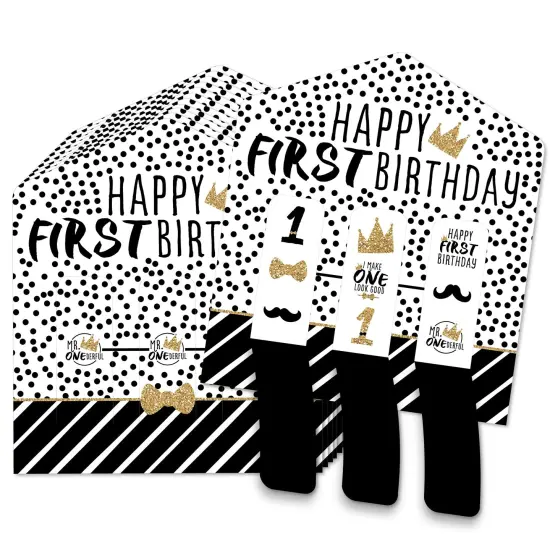 Big Dot of Happiness 1st Birthday Little Mr. Onederful - Boy First Birthday Party Game Pickle Cards - Pull Tabs 3-in-a-Row - Set of 12 {1}