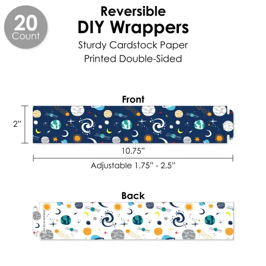 Big Dot of Happiness Blast Off to Outer Space - Rocket Ship Baby Shower or Birthday Party Favors and Cupcake Kit - Fabulous Favor Party Pack - 100 Pc {4}