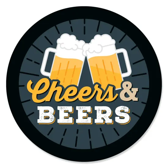 Big Dot of Happiness Cheers and Beers Happy Birthday - Birthday Party Circle Sticker Labels - 24 Count {1}