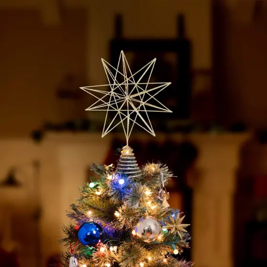 Ornativity Glitter Star Tree Topper - Christmas Sparkly Metal Wire Star Tree Top Ornament {3}