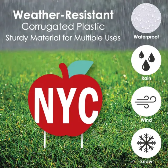 Big Dot of Happiness NYC Cityscape - Big Apple, Taxi, Skyscraper and Lady Liberty Lawn Decor - Outdoor New York City Party Yard Decorations - 10 Piece {4}