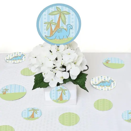Big Dot of Happiness Baby Boy Dinosaur - Baby Shower or Birthday Party Giant Circle Confetti - Party Decorations - Large Confetti 27 Count {7}