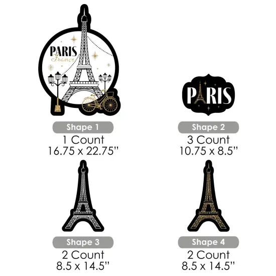 Big Dot of Happiness Stars Over Paris - Yard Sign and Outdoor Lawn Decorations - Parisian Themed Party Yard Signs - Set of 8 {7}