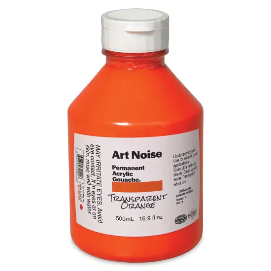 Tri-Art Art Noise Permanent Acrylic Gouache - Transparent Orange, 500 ml, Bottle {1}