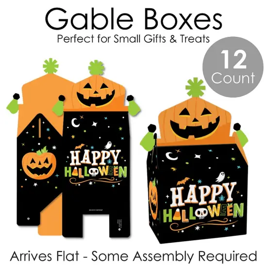 Big Dot of Happiness Jack-O'-Lantern Halloween - Treat Box Party Favors - Kids Halloween Party Goodie Gable Boxes - Set of 12 {7}