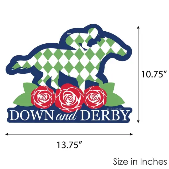 Big Dot of Happiness Kentucky Horse Derby - Hanging Porch Horse Race Party Outdoor Decorations - Front Door Decor - 1 Piece Sign {7}