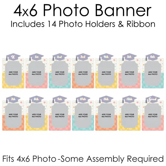 Big Dot of Happiness Groovy Grad - DIY Hippie Graduation Party Decor - K-12 School Picture Display - Photo Banner {6}