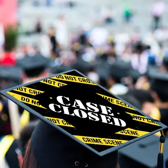 Big Dot of Happiness Case Closed - Criminal Justice Graduation Cap Decorations Kit - Grad Cap Cover {4}