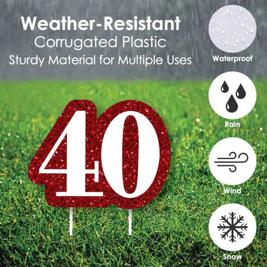 Big Dot of Happiness We Still Do - 40th Wedding Anniversary - Yard Sign & Outdoor Lawn Decorations - Anniversary Party Yard Signs - Set of 8 {4}