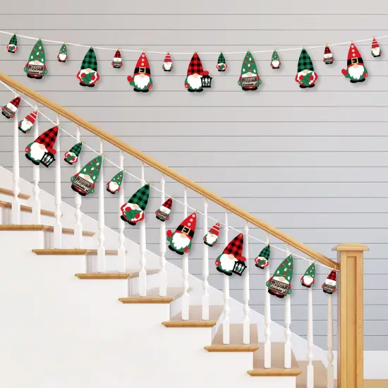 Big Dot of Happiness Red and Green Holiday Gnomes - Christmas Party DIY Decorations - Clothespin Garland Banner - 44 Pieces {3}