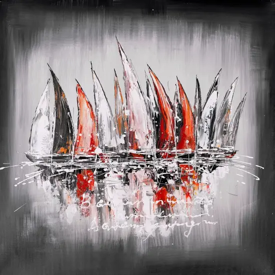 Sailboats with paint splash by Atelier B Art Studio - Item # VARPDXBEGCOA16 {1}