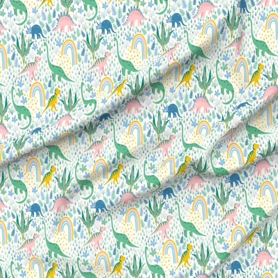 Various Fabrics by the Yard or Fat Quarter Dreams Forest Children Child Whimsical Kids Nursery Rainbow Custom Printed Fabric by Spoonflower {6}