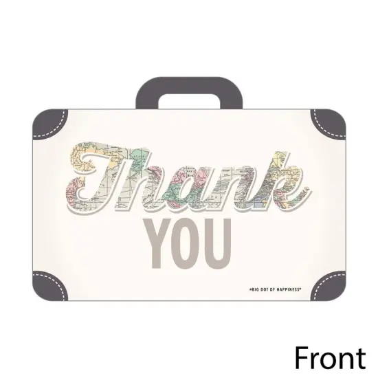 Big Dot of Happiness World Awaits - Shaped Thank You Cards - Travel Themed Party Thank You Note Cards with Envelopes - Set of 12 {4}