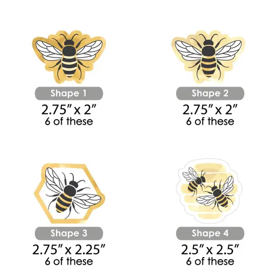 Big Dot of Happiness Little Bumblebee - Paper Straw Decor - Bee Baby Shower or Birthday Party Striped Decorative Straws - Set of 24 {3}