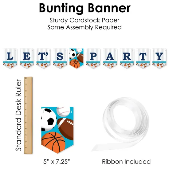 Big Dot of Happiness Go, Fight, Win - Sports - Baby Shower or Birthday Party Supplies Decoration Kit - Decor Galore Party Pack - 51 Pieces {7}