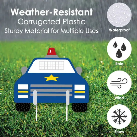 Big Dot of Happiness Calling All Units - Police - Hat, Uniform, Badge, Cop Car Lawn Decor - Outdoor Birthday Party or Baby Shower Yard Decor - 10 Pc {6}