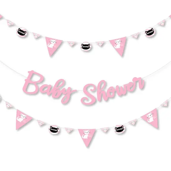 Big Dot of Happiness Purr-fect Kitty Cat - Kitten Meow Baby Shower Letter Banner Decoration - 36 Banner Cutouts and Baby Shower Banner Letters {1}