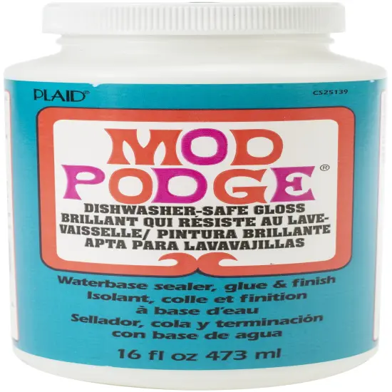Plaid Mod Podge Dishwasher Safe-16oz {1}